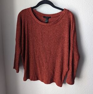 Lightweight Orange Batwing Sweater - Forever21 Small